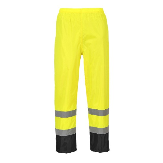 Pantaloni de ploaie reflectorizanti, HiVis, impermeabili [H444] Galben si negru