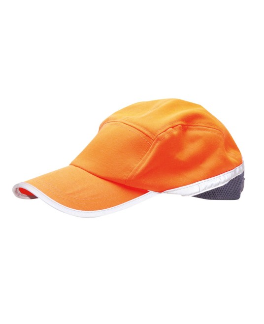 Sapca reflectorizanta HiVis din plasa racoroasa [HB10] Portcaliu si bleumarin