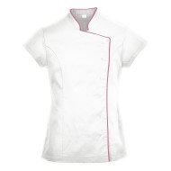 Tunica cu maneca scurta pentru femei, buzunare laterale [LW15] Alb