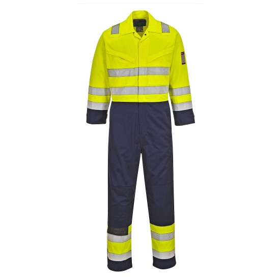 Combinezon de protectie MODAFLAME Hi-Vis reflectorizant [MV28] Galben si bleumarin