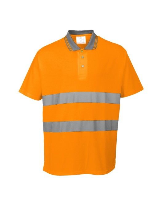 Tricou polo cu maneca scurta reflectorizant, HiVis, 175g/m2, Portocaliu