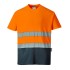 Tricou cu maneca scurta bicolor, reflectorizant, inalta vizibilitate, Portocaliu si bleumarin