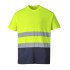Tricou cu maneca scurta bicolor, reflectorizant, inalta vizibilitate [S173] Galben si bleumarin