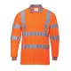 Tricou polo cu maneca lunga reflectorizant, HiVis, 175g/m2, Portocaliu Tricou polo cu maneca lunga reflectorizant, HiVis, 175g/m2, Portocaliu