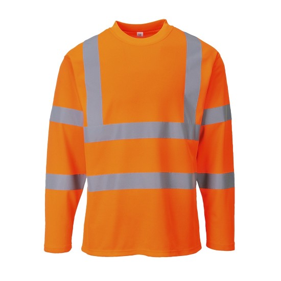 Tricou Hi-Vis reflectorizant cu maneci lungi, Portocaliu Tricou Hi-Vis reflectorizant cu maneci lungi, Portocaliu