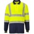 Tricou polo cu maneca lunga reflectorizant, inalta vizibilitate, bicolor[S279] Galben si bleumarin