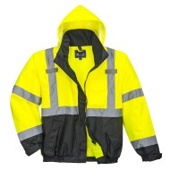 Jacheta vatuita reflectorizanta, 3 in 1, inalta vizibilitate, bicolora [S365] Galben si negru