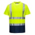 Tricou cu maneca scurta bicolor, reflectorizant, inalta vizibilitate, Galben si bleumarin
