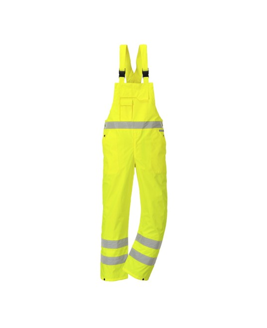 Salopeta de protectie cu pieptar impermeabila, reflectorizanta, HiVis, Galben