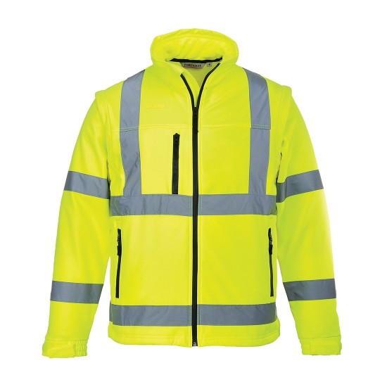 Jacheta softshell reflectorizanta, maneci detasabile,membrana tripla, Galben Jacheta softshell reflectorizanta, maneci detasabile,membrana tripla, Galben