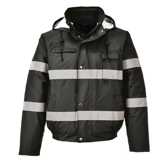 Jacheta de protectie reflectorizanta vatuita, impermeabila, bomber, Iona Lite, Negru Jacheta de protectie reflectorizanta vatuita, impermeabila, bomber, Iona Lite, Negru