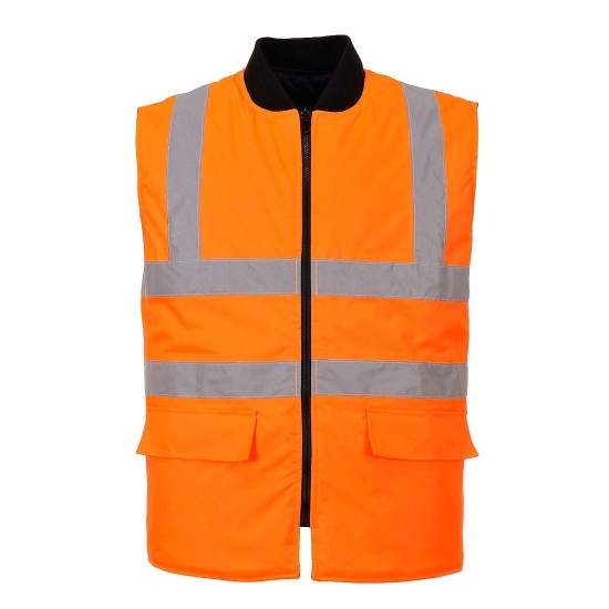 Vesta vatuita reflectorizanta, impermeabila, reversibila [S469] Portocaliu