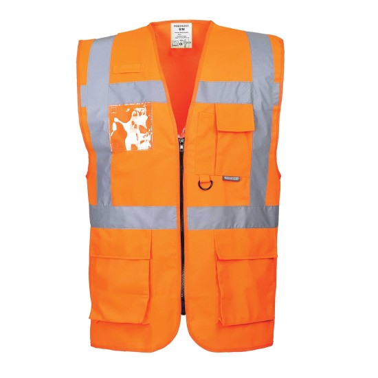 Vesta de protectie reflectorizanta, cu fermoar, galben, portocaliu, rosu, Portocaliu Vesta de protectie reflectorizanta, cu fermoar, galben, portocaliu, rosu, Portocaliu