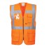 Vesta de protectie reflectorizanta, cu fermoar, galben, portocaliu, rosu, Portocaliu