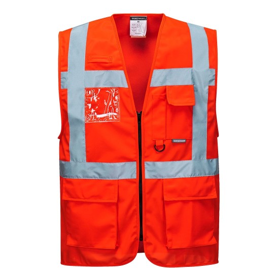 Vesta de protectie reflectorizanta, cu fermoar, galben, portocaliu, rosu, Rosu Vesta de protectie reflectorizanta, cu fermoar, galben, portocaliu, rosu, Rosu
