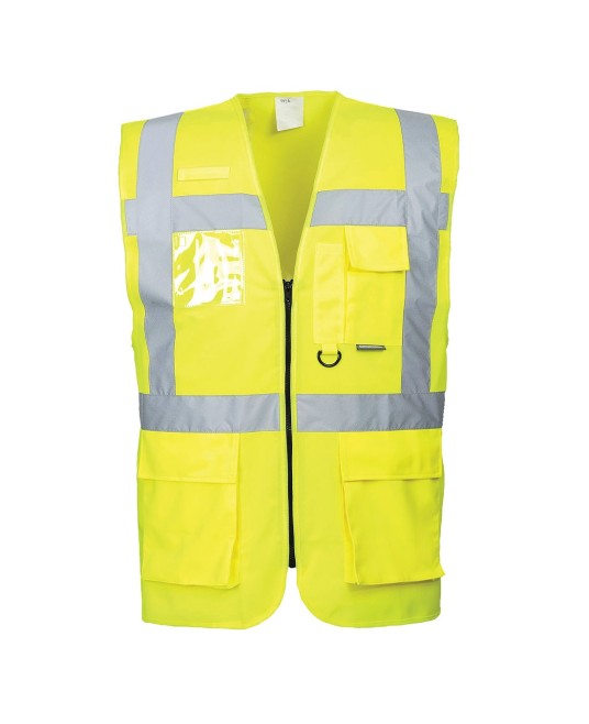 Vesta de protectie reflectorizanta, cu fermoar, galben, portocaliu, rosu [S476] Galben