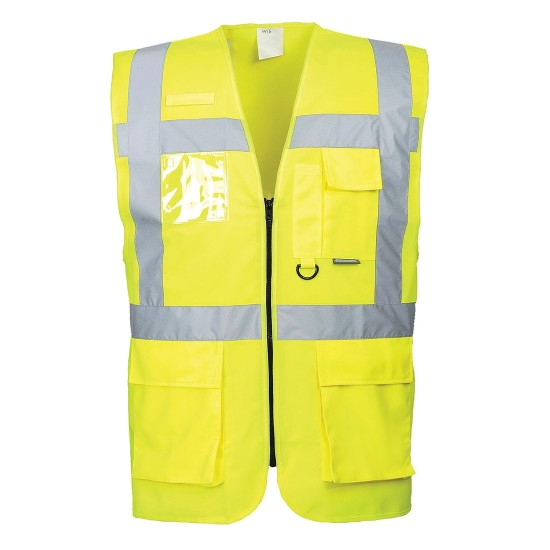 Vesta de protectie reflectorizanta, cu fermoar, galben, portocaliu, rosu, Galben Vesta de protectie reflectorizanta, cu fermoar, galben, portocaliu, rosu, Galben