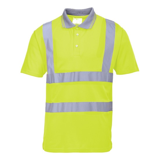 Tricou polo cu maneca scurta reflectorizant, HiVis, 175g/m2, Galben Tricou polo cu maneca scurta reflectorizant, HiVis, 175g/m2, Galben