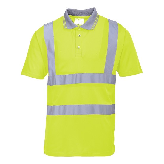 Tricou polo cu maneca scurta reflectorizant, HiVis, 175g/m2, Galben