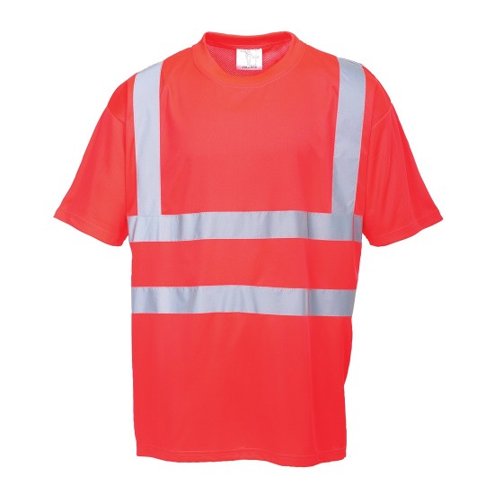 Tricou cu maneca scurta reflectorizant, pentru temperaturi ridicate, Rosu Tricou cu maneca scurta reflectorizant, pentru temperaturi ridicate, Rosu