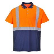 Tricou Polo Doua tonuri  [S479] Portocaliu si bleumarin