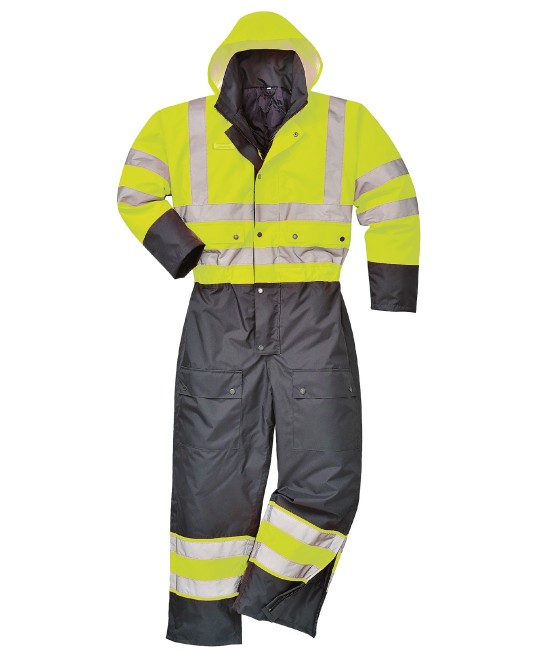 Combinezon vatuit reflectorizant, HiVis, Galben si negru