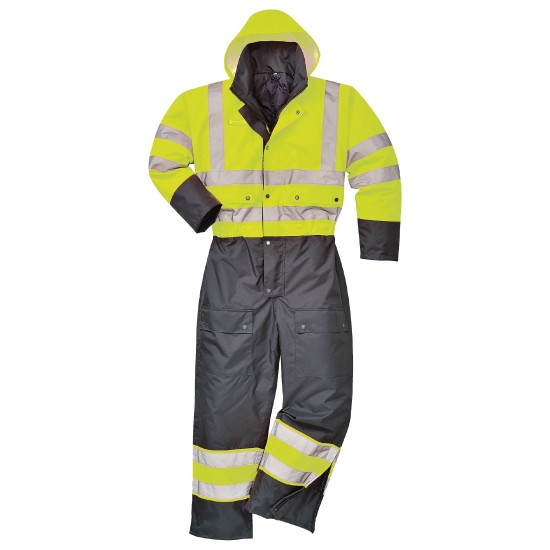 Combinezon vatuit reflectorizant, HiVis, Galben si negru