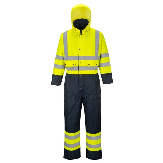 Combinezon vatuit reflectorizant, HiVis, Galben si bleumarin Combinezon vatuit reflectorizant, HiVis, Galben si bleumarin
