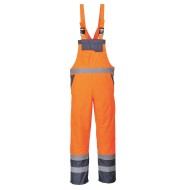 Salopeta de protectie cu pieptar, HiVis, reflectorizanta,impermeabila[S488] Portocaliu si bleumarin