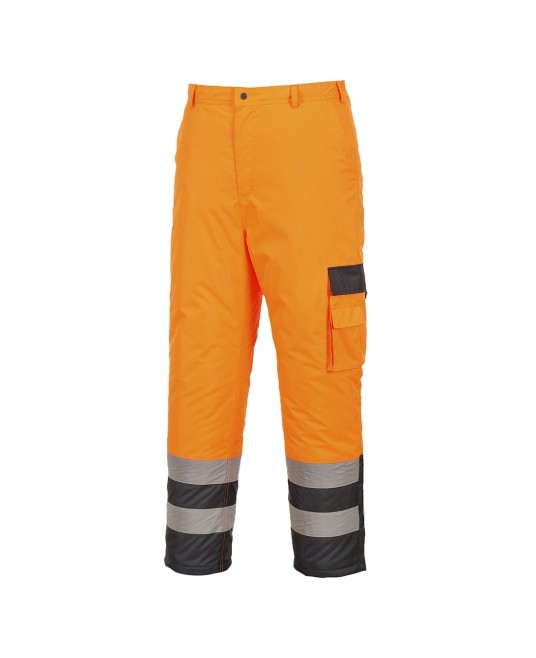 Pantaloni vatuiti reflectorizanti HiVis, Portocaliu si bleumarin