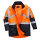 Jacheta impermeabila reflectorizanta, HiVis, bicolora, Portocaliu si bleumarin Jacheta impermeabila reflectorizanta, HiVis, bicolora, Portocaliu si bleumarin