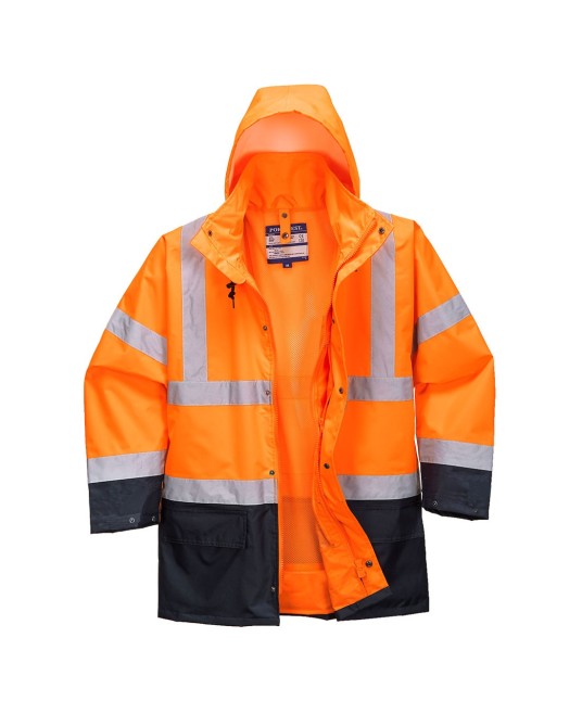 Jacheta reflectorizanta 5 în 1 portocaliu-bleumarin