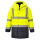 Jacheta vatuita reflectorizanta, 5 in 1, inalta vizibilitate, Galben si negru Jacheta vatuita reflectorizanta, 5 in 1, inalta vizibilitate, Galben si negru