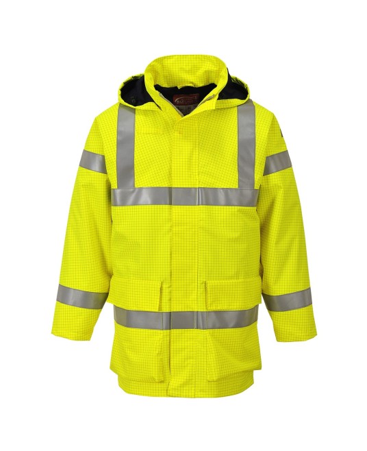 Jacheta de protectie ignifuga vatuita, reflectorizanta, antistatica, Galben