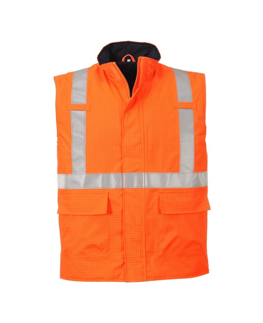 Vesta de protectie reflectorizanta, antistatica ignifuga, HiVis, Portocaliu