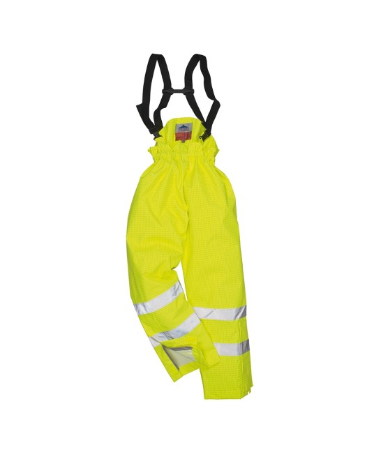 Pantaloni vatuiti si impermeabili, protectie ignifuga Bizflame Rain, Galben