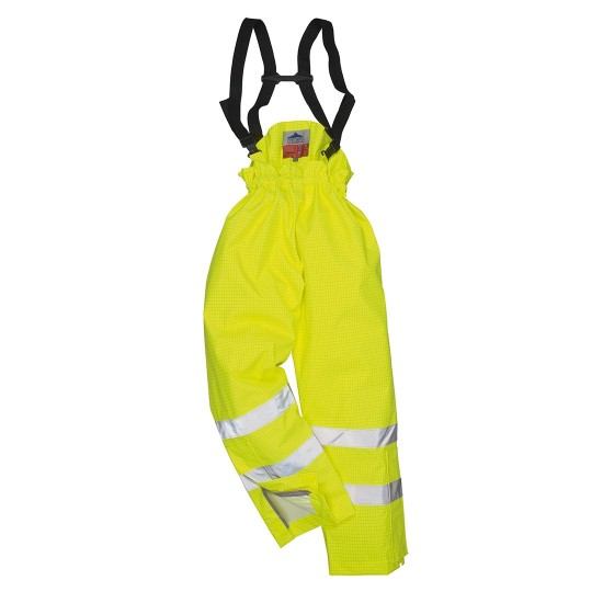Pantaloni vatuiti si impermeabili, protectie ignifuga Bizflame Rain[S781] Galben