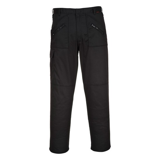 Pantaloni de lucru rezistenti, 11 buzunare, tercot, 245g/m2, tall, negru