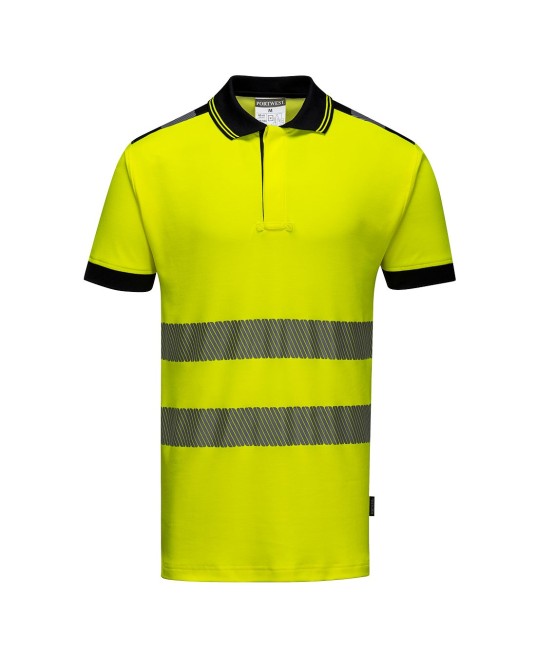 Tricou polo HiVis reflectorizant, calitate premium PW3 [T180] Galben fosforescent