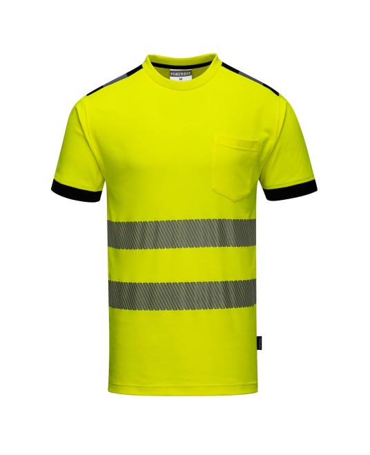 Tricou cu maneca scurta HiVis reflectorizant, calitate premium PW3 [T181] Galben fosforescent