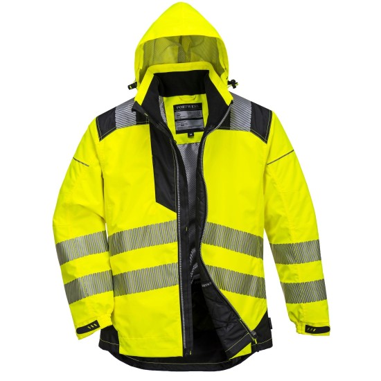 Jacheta vatuita premium HiVis, galben negru Jacheta vatuita premium HiVis, galben negru
