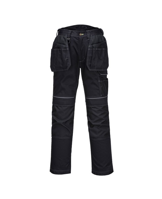 Pantaloni de lucru foarte rezistenti, buzunare pentru scule, tercot, 300g/m2, Negru