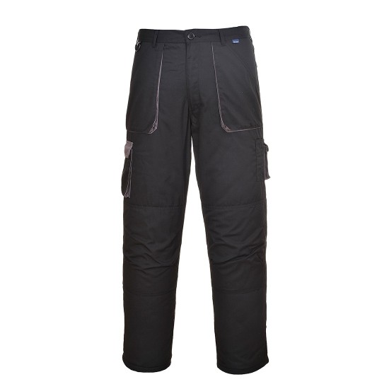 Pantaloni vatuiti gama Quality Portwest, colectia Texo Contrast [TX16] Negru