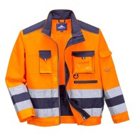 Jacheta de protectie reflectorizanta, inalta vizibilitate, tercot,[TX50] Portocaliu si bleumarin