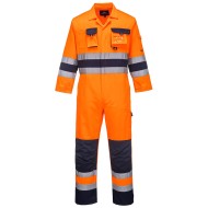 Combinezon de protectie reflectorizant, HiVis, tercot 245g/m2 [TX55] Portocaliu si bleumarin