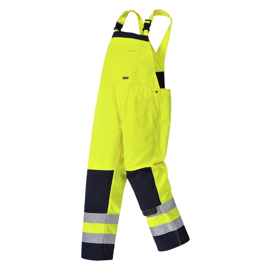 Salopeta de protectie cu pieptar, reflectorizanta, tercot 245g/m2 [TX72] Galben si bleumarin