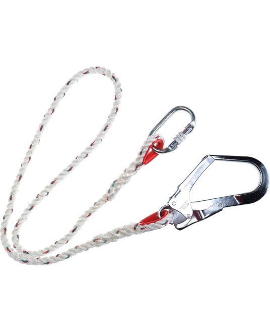 Funie de protectie cu carlig si carabiniera, 1.5m [FP21] Alb