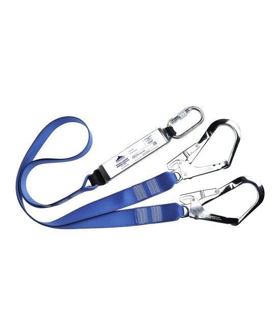 Funie de protectie dubla, functie absorbtie socuri, carlige, carabiniera, FP51] Albastru