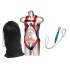 Set protectie anticadere-ham 2 puncte, franghie cu absorbitor de soc, carlig  [FP62] Rosu