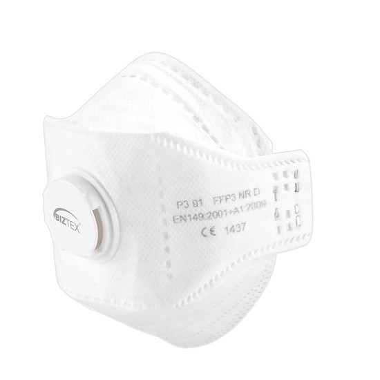 Masca de protectie respiratorie FFP3 cu supapa, pliabila [P391] Alb